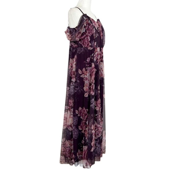 Candalite Spaghetti Strap Floral Sheer Sparkly Fairy Whimisgoth Maxi Dress (PL) - Picture 2 of 16